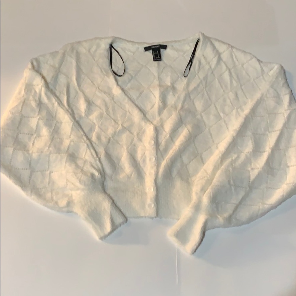Cropped fuzzy sweater